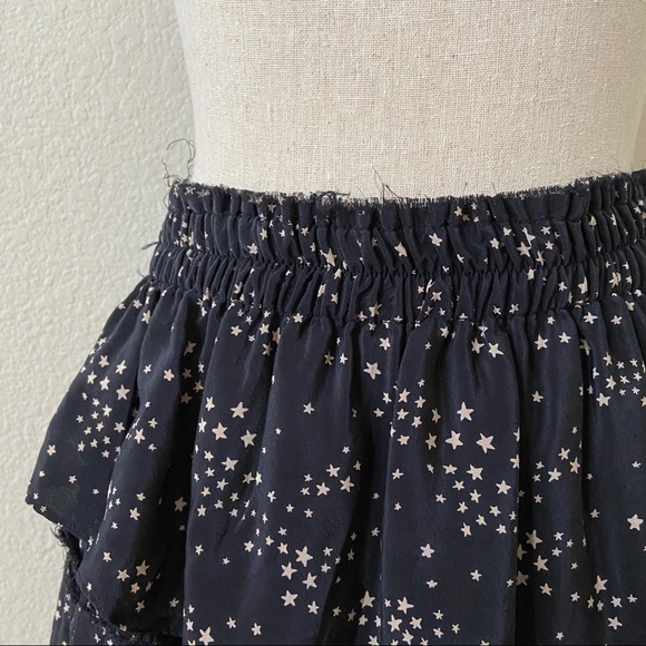 {LoveShackFancy} Ruffle Mini Skirt Medium Black Star - Picture 6 of 12